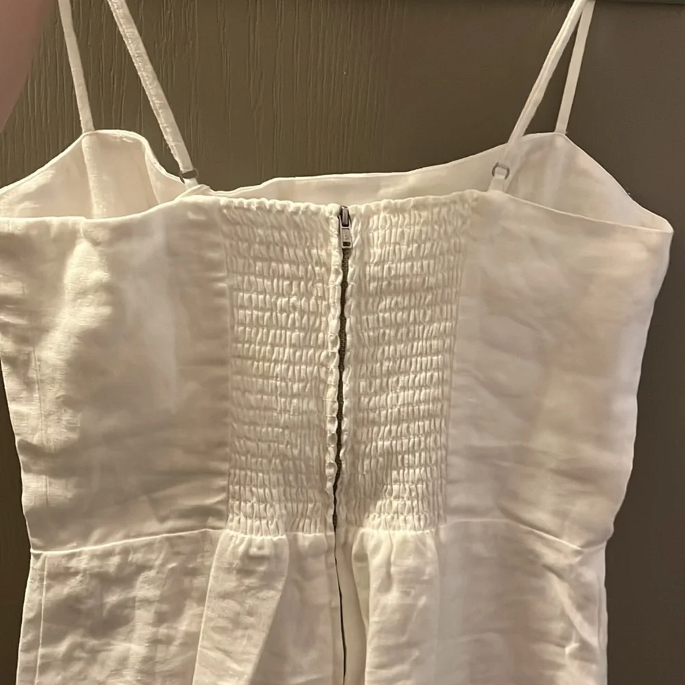 Reformation huckleberry white linen summer dress NWT size 8 - Picture 11 of 15